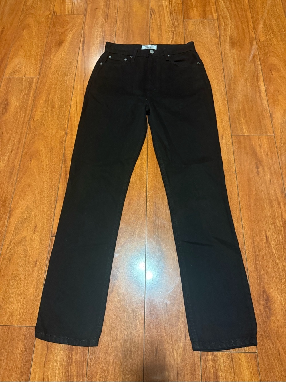 Reformation Black Straight-Leg Jeans